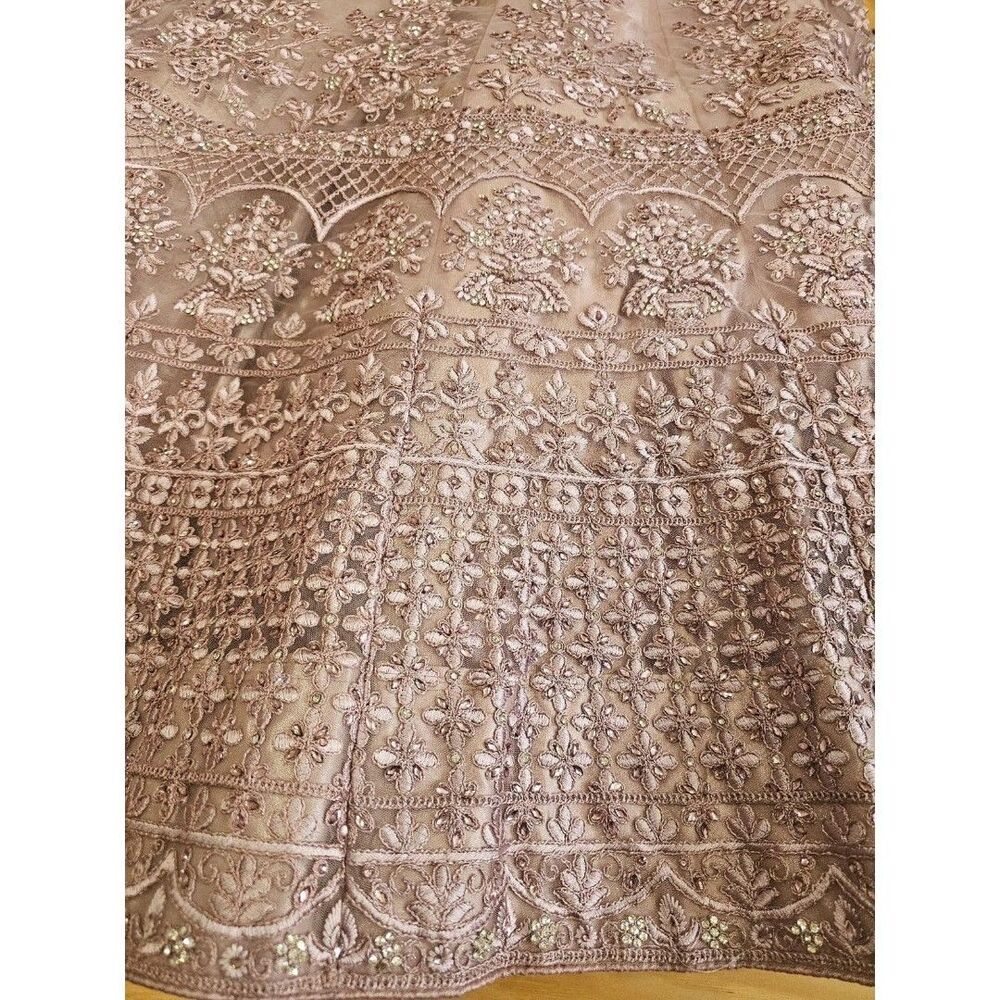Elegant Women's Lehenga in Dusty Rose with Intricate Embroidery - Picture 2 of 12